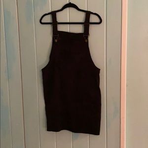 Shein black corduroy overall dress Large